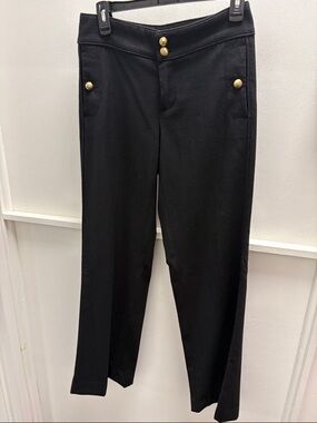 Juicy Couture Black Slim Dress Pants with Gold Button Details